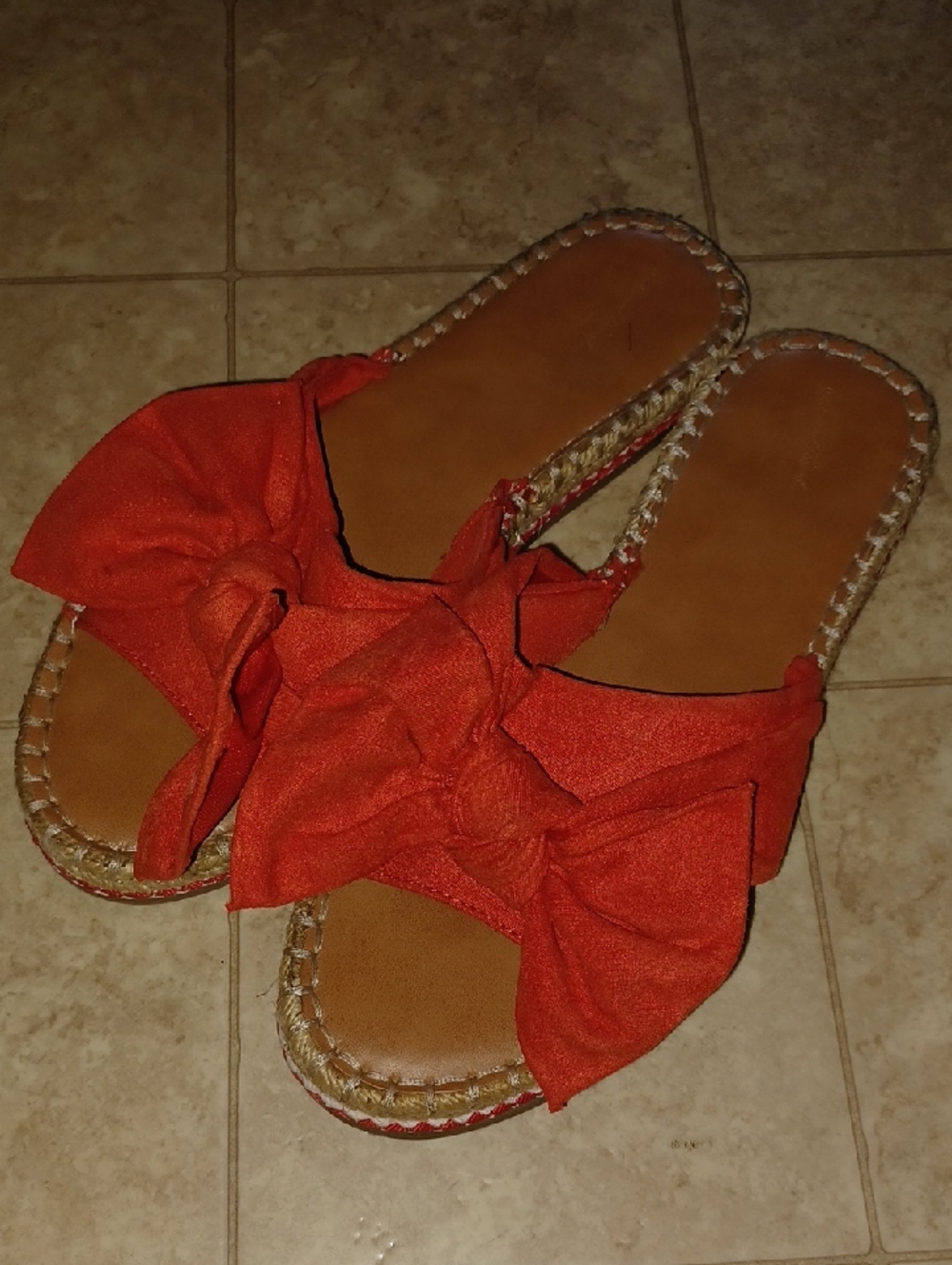 Women’s Red Bow Espadrille Slide Sandals Universal Thread